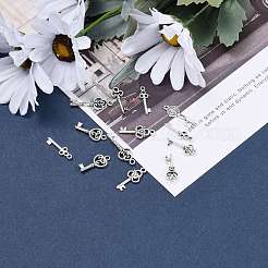 Tibetan Style Alloy Key Pendants&nbsp;TIBEP-X0001-02-AS