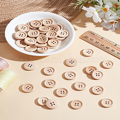 Flat Round Wood Buttons&nbsp;DIY-LP0001-14B