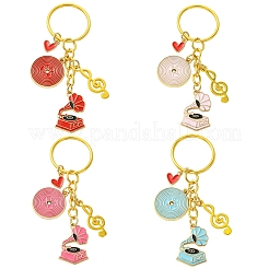 Alloy Enamel Disc & Gramophone & Musical Note Pendant Decorations&nbsp;KEYC-YW00286-03