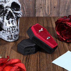 1Pc Coffin Shaped Velvet Ring Organizer Boxes&nbsp;AJEW-BBC0001-08