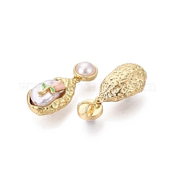 Brass Enamel Pendants&nbsp;KK-SZC0009-01G-01