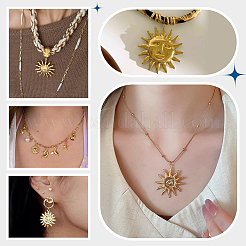 14Pcs 14 Styles 304 Stainless Steel Pendants&nbsp;STAS-PH0007-01G