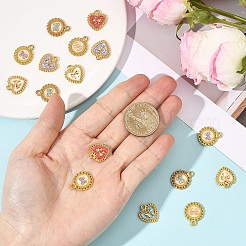 10Pcs 5 Colors Alloy Enamel Pendants&nbsp;ENAM-YW0006-38