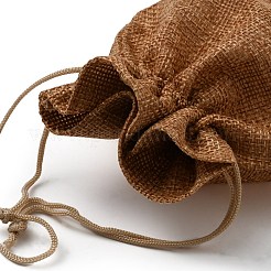 Polyester Imitation Burlap Packing Pouches Drawstring Bags&nbsp;ABAG-PH0001-33A