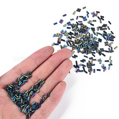 Metallic Colours Glass Bugle Beads&nbsp;SEED-N005-001-D02