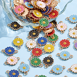 20Pcs Zinc Alloy Enamel Sunflower Connector Charms&nbsp;ENAM-FP0002-58
