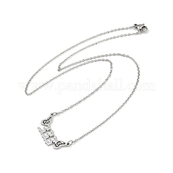 201 Stainless Steel Number 333 with Butterfly Wings Pendant Necklaces&nbsp;LS-NJEW-P332-01A-P