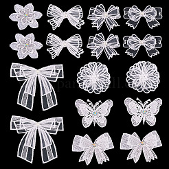 16Pcs 8 Styles Polyester Lace Embroider Thread Iron on/Sew On Patches&nbsp;PATC-TA0001-13