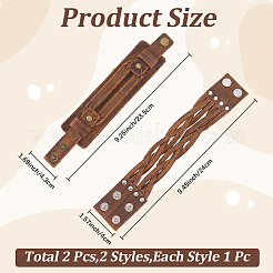 2Pcs 2 Styles Leather Wrap Snap Bracelets&nbsp;BJEW-CL0001-42