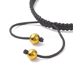 4Pcs 4 Color Synthetic Hematite & Alloy Skull Braided Bead Bracelets Set&nbsp;BJEW-JB09215