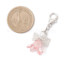 Glass Seed Beads & Acrylic Flower Angel Pendant Decorations&nbsp;HJEW-MZ00392