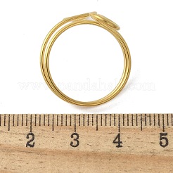 304 Stainless Steel Round Wrap Open Cuff Rings for Women Men&nbsp;RJEW-Z071-02B-G