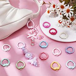14Pcs 14 Colors Alloy Spring Gate Rings&nbsp;FIND-SC0023-28