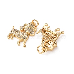 Brass Micro Pave Clear Cubic Zirconia Pendants&nbsp;CU-H002-05G