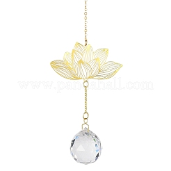 Brass Hollow Lotus Hanging Ornaments&nbsp;LS-HJEW-E012-03G-01