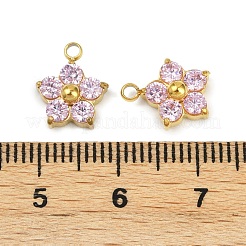 304 Stainless Steel Micro Pave Cubic Zirconia Charms&nbsp;STAS-B088-01G-01