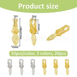 20Pcs 2 Colors Rack Plating Brass Pinch Bails&nbsp;KK-FH0008-23