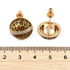 Brass Micro Pave Cubic Zirconia Leopard Stud Earrings&nbsp;EJEW-U055-13B-G