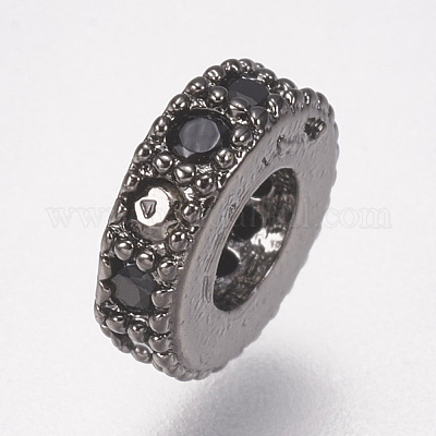 Brass Micro Pave Cubic Zirconia Bead Spacers&nbsp;ZIRC-K074-12-01B-1