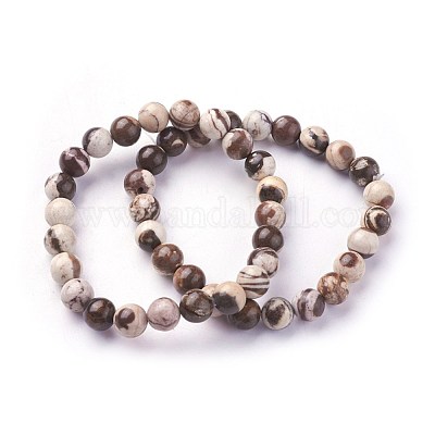Natural Zebra Jasper Beads Stretch Bracelets&nbsp;BJEW-F380-01-B04-1