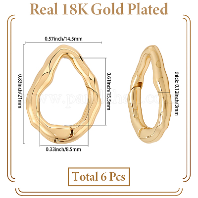 6Pcs Brass Spring Gate Clasps&nbsp;FIND-SC0020-67D-1