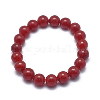 Natural Jade Bead Stretch Bracelets&nbsp;BJEW-K212-B-036-1