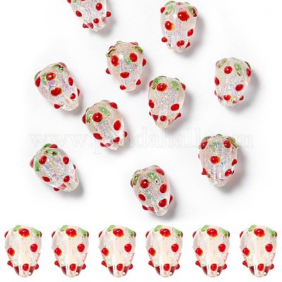 20Pcs Handmade Foil Lampwork Bumpy Beads&nbsp;FOIL-SZ0001-01-1
