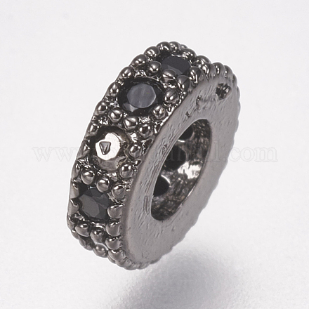Brass Micro Pave Cubic Zirconia Bead Spacers ZIRC-K074-12-01B-1