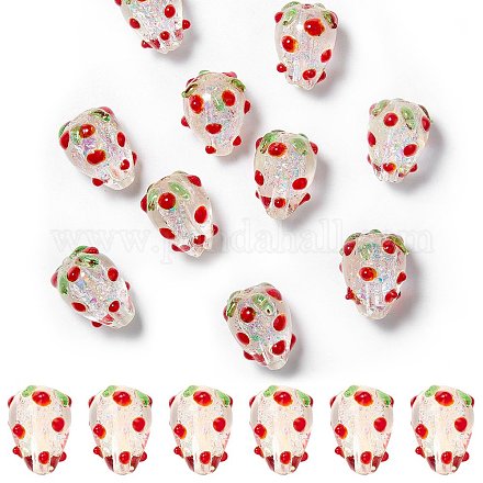 20Pcs Handmade Foil Lampwork Bumpy Beads FOIL-SZ0001-01-1