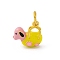 Alloy Enamel Pendants, with Jump Ring, Golden, Dog, 15x15x6.5mm, Hole: 5.5mm