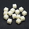ABS Plastic Imitation Pearl Beads, Cube, Beige, 14x14x14mm, Hole: 2.5mm, about 310pcs/500g