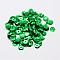 Plastic Paillette Beads, Semi-cupped Sequins Beads, Center Hole, Green, 12x0.5mm, Hole: 1mm, about 35000pcs/pound
