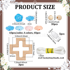 DIY Wood Cross Pendants Making Kits&nbsp;RESI-PH0002-64