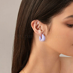 6 Pairs 2 Colors Acrylic C-Shaped Stud Earrings&nbsp;EJEW-GO0002-24