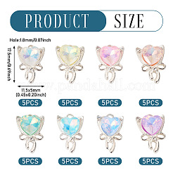 32Pcs 8 Colors Alloy Glass Pendants&nbsp;FIND-TA0008-96