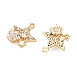 Brass Micro Pave Clear Cubic Zirconia Pendants&nbsp;KK-T080-26G