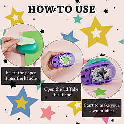 4Pcs 4 Styles Star ABS Plastic & Alloy Craft Punch for Kids Cutting Craft&nbsp;AJEW-FH0005-83