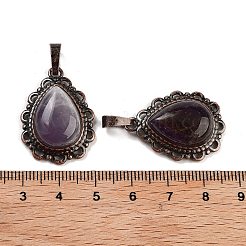 Natural Amethyst Teardrop Pendants&nbsp;G-K363-01R-05