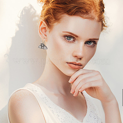 2 Pairs 2 Style Moth & Butterfly Zinc Alloy Dangle Hoop & Leverback Earrings&nbsp;EJEW-AN0002-64