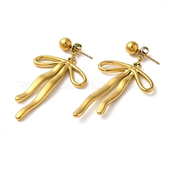 304 Stainless Steel Bowknot Stud Earrings&nbsp;EJEW-K290-02G