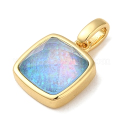 Rack Plating Brass with Synthetic Opal Pendants&nbsp;KK-S370-07G-03