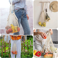Cotton Woven Mesh Handle Tote Bag&nbsp;ABAG-WH0044-71
