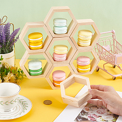10Pcs Hexagon Wooden Dessert Cupcake Organizer Holder&nbsp;ODIS-GA0001-49