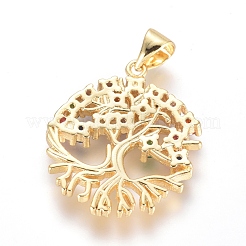 Brass Micro Pave Cubic Zirconia Pendants&nbsp;KK-I657-25G