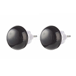 Half Round Natural Mixed Gemstone Stud Earrings for Girl Women&nbsp;EJEW-JE04664