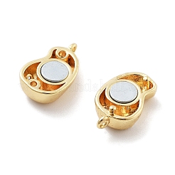 Brass Micro Pave Clear Cubic Zirconia Magnetic Clasps&nbsp;KK-C066-03G