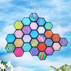 Polymethyl Methacrylate Honeycomb Pendant&nbsp;HJEW-WH0048-03S