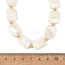 Natural Trochid Shell/Trochus Shell Rectangle Beaded Necklaces for Women&nbsp;NJEW-JN06401