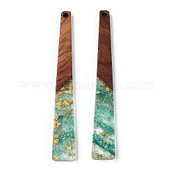 Transparent Resin & Walnut Wood Big Pendants&nbsp;RESI-N039-68B