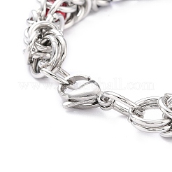 304 Stainless Steel Byzantine Chain Bracelet for Girl Women&nbsp;BJEW-Z011-17P